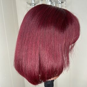 Burgundy/ 99j short bang bob wig